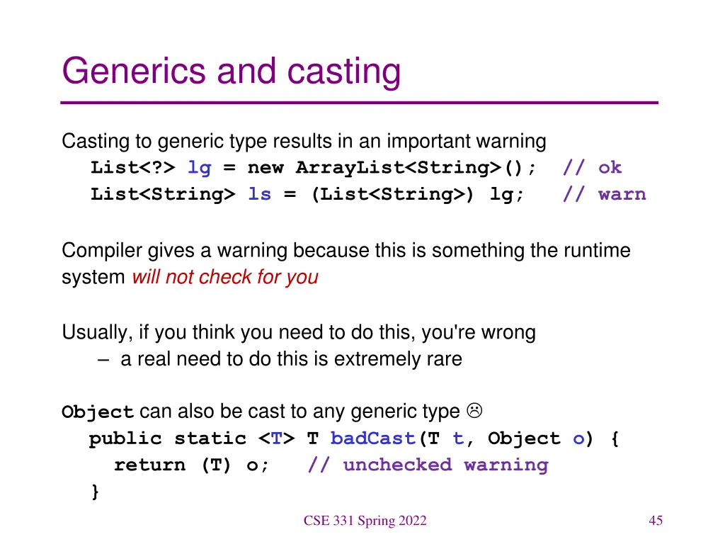 generics and casting