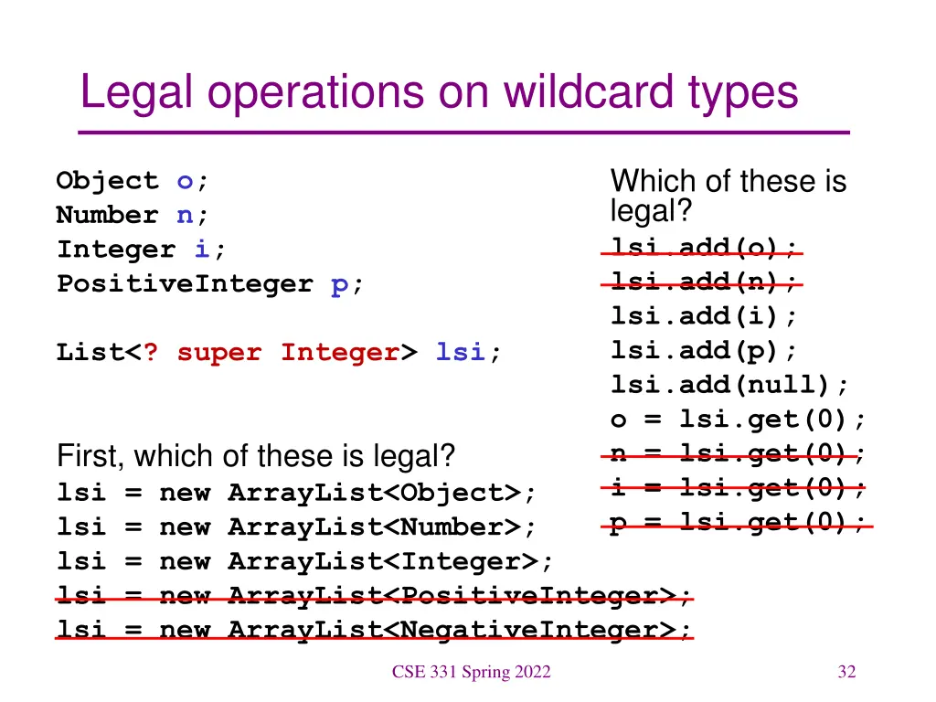 legal operations on wildcard types 11