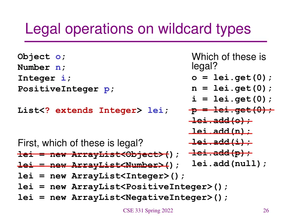 legal operations on wildcard types 5