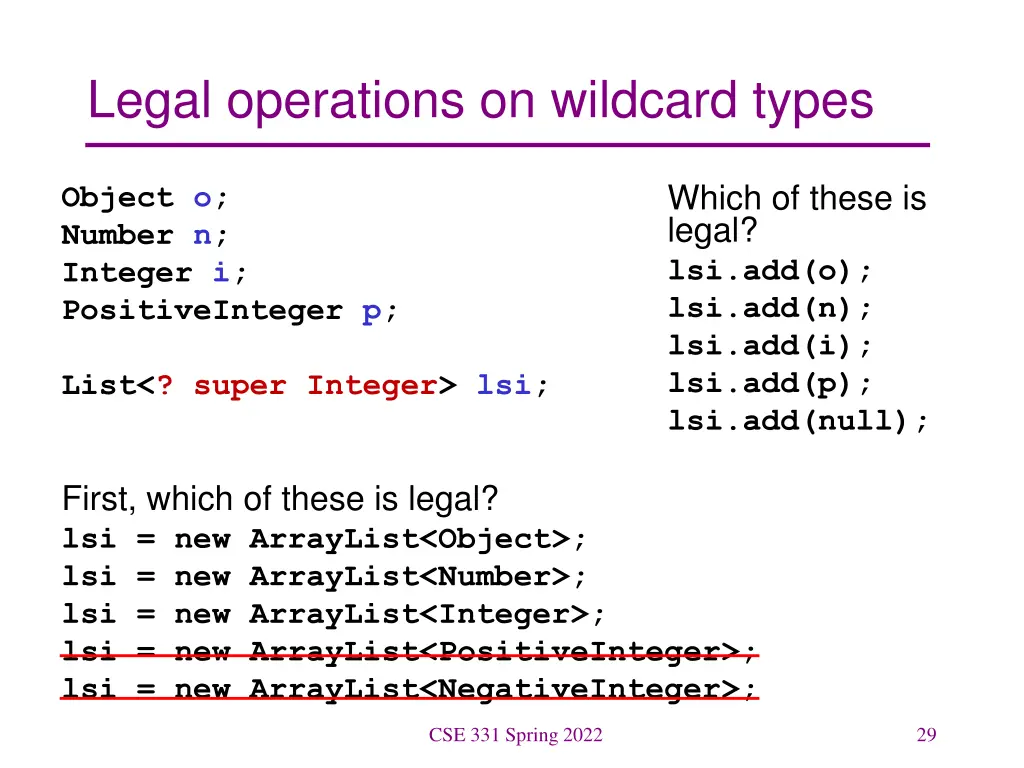legal operations on wildcard types 8