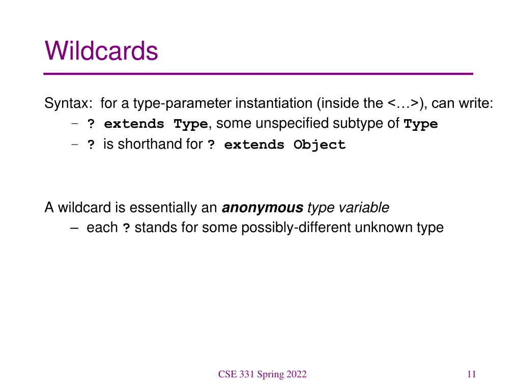 wildcards