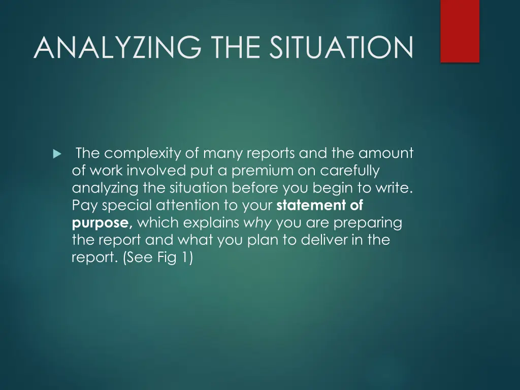 analyzing the situation