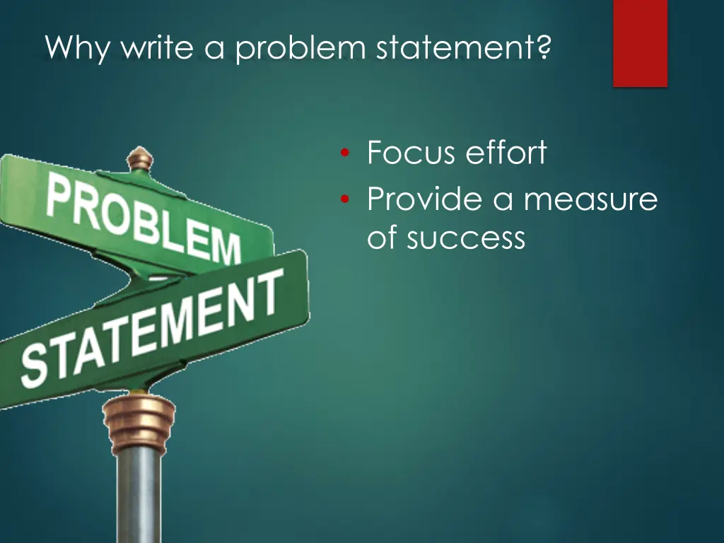 why write a problem statement
