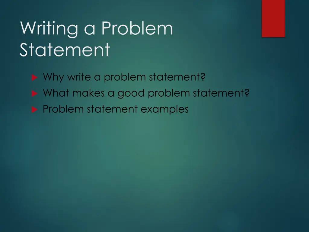 writing a problem statement 1