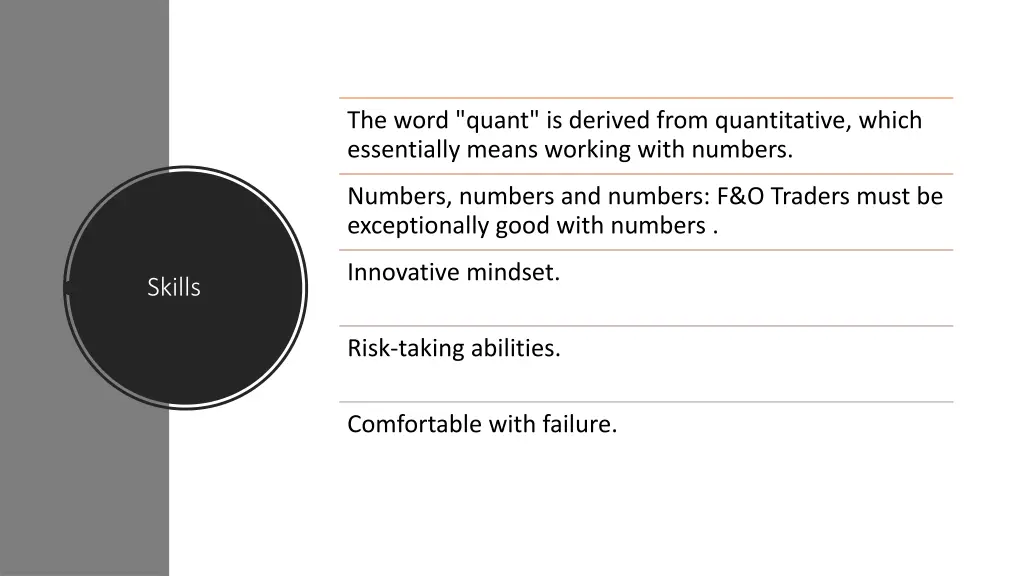 the word quant is derived from quantitative which