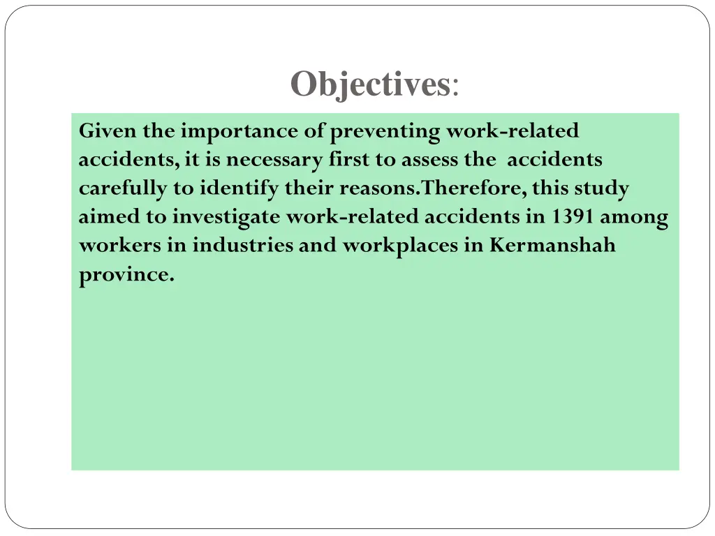 objectives