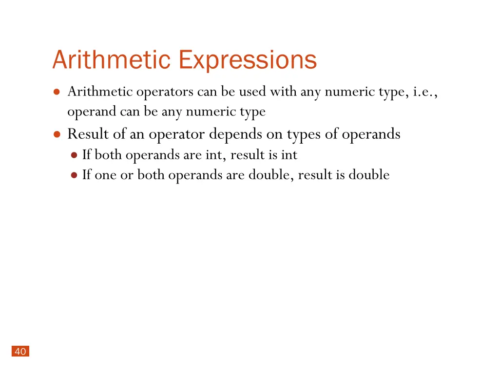 arithmetic expressions