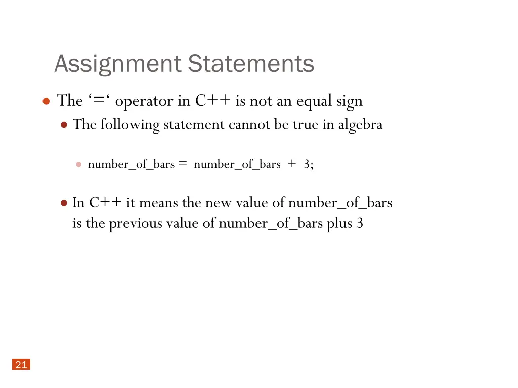 assignment statements