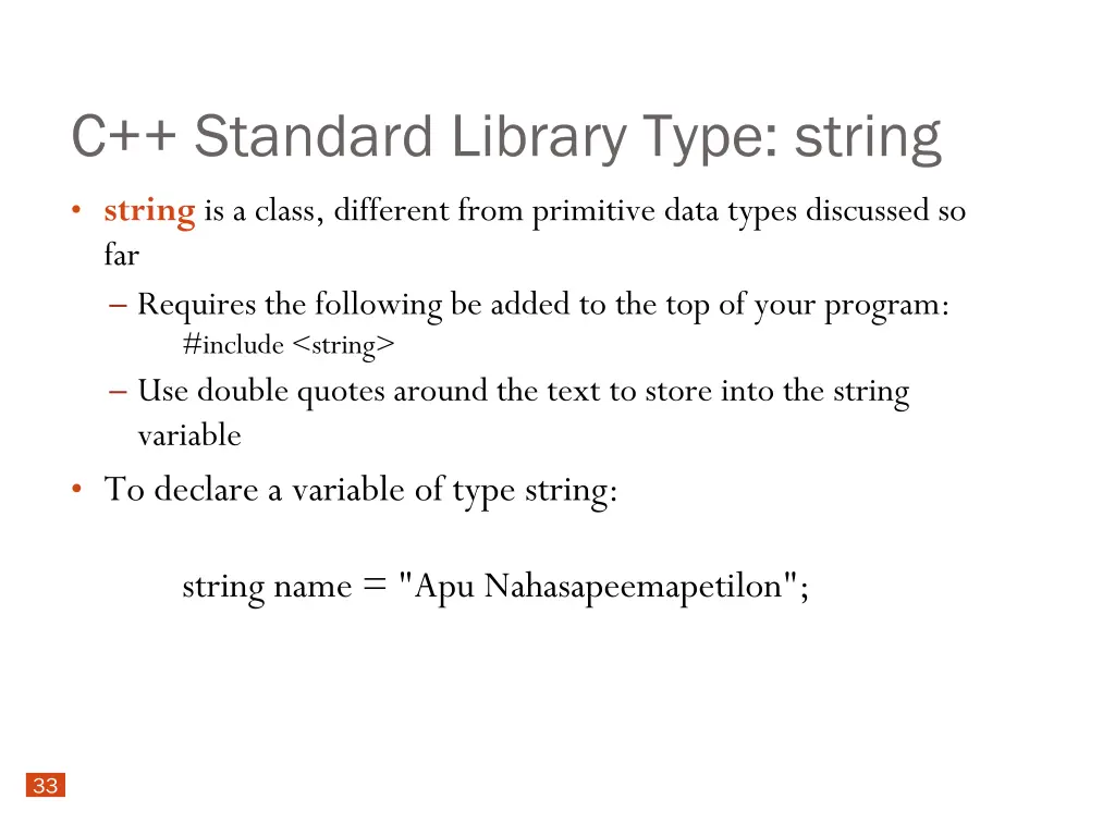 c standard library type string