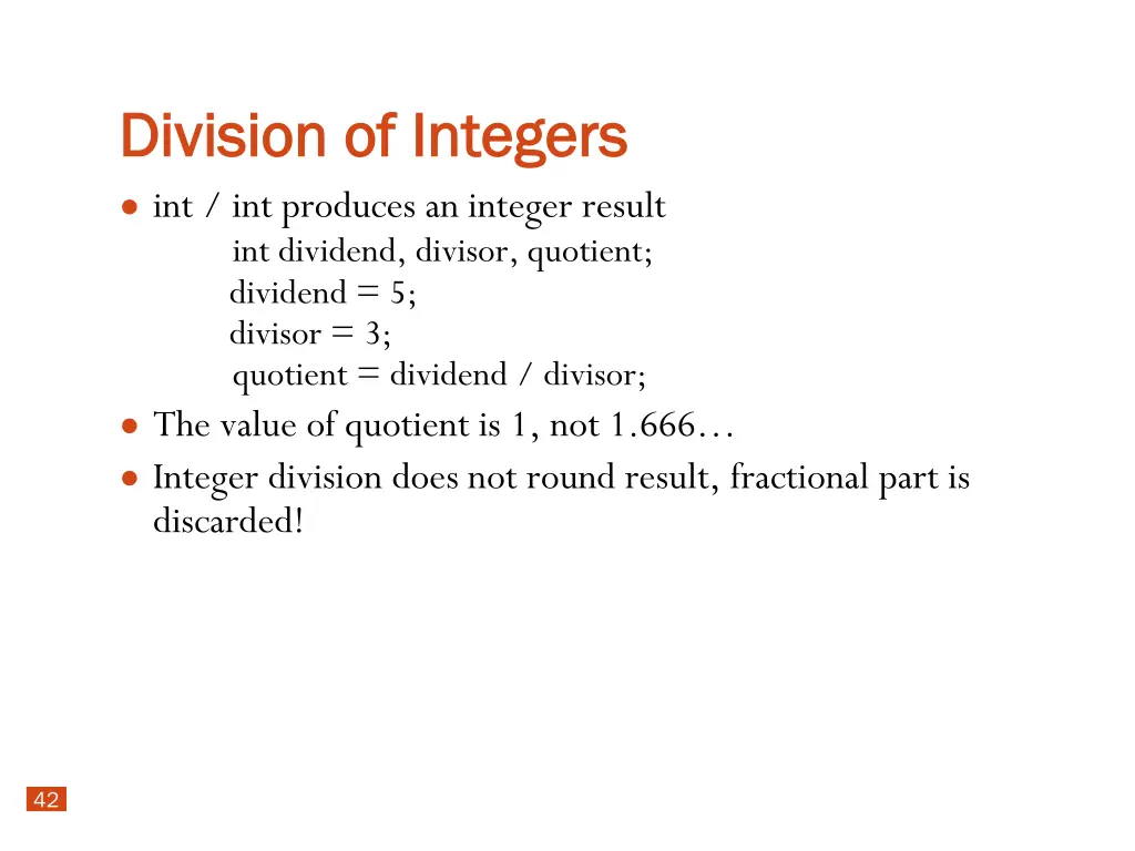 division of integers division of integers