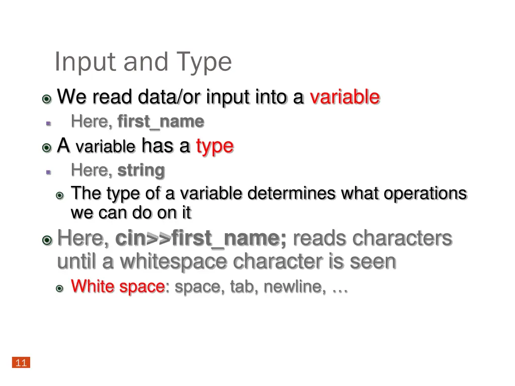 input and type