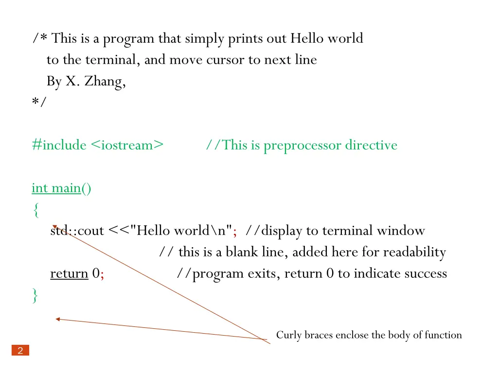 this is a program that simply prints out hello