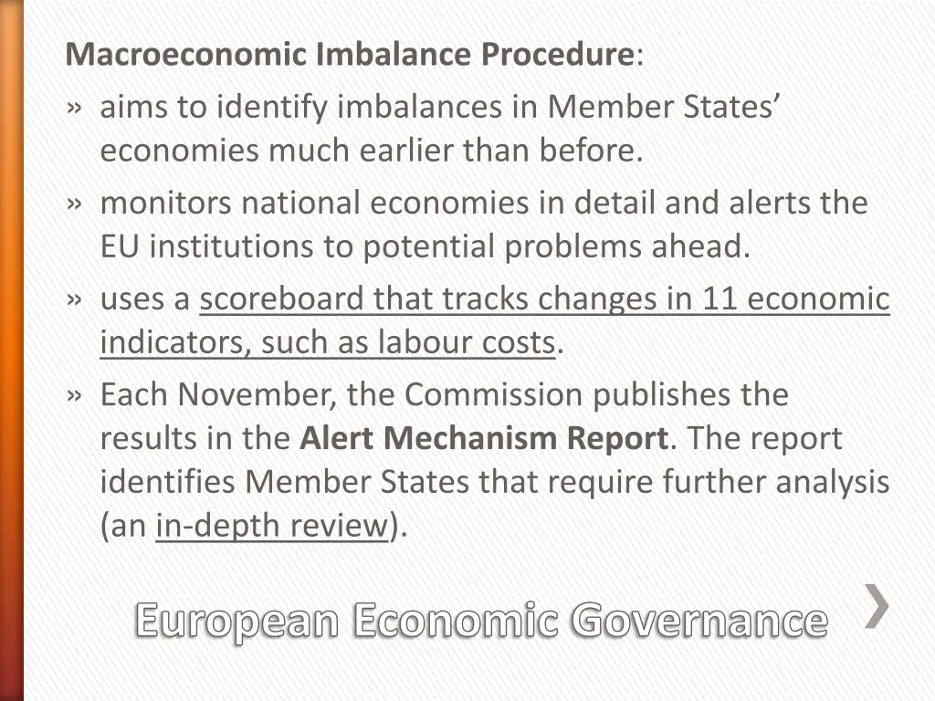 macroeconomic imbalance procedure aims
