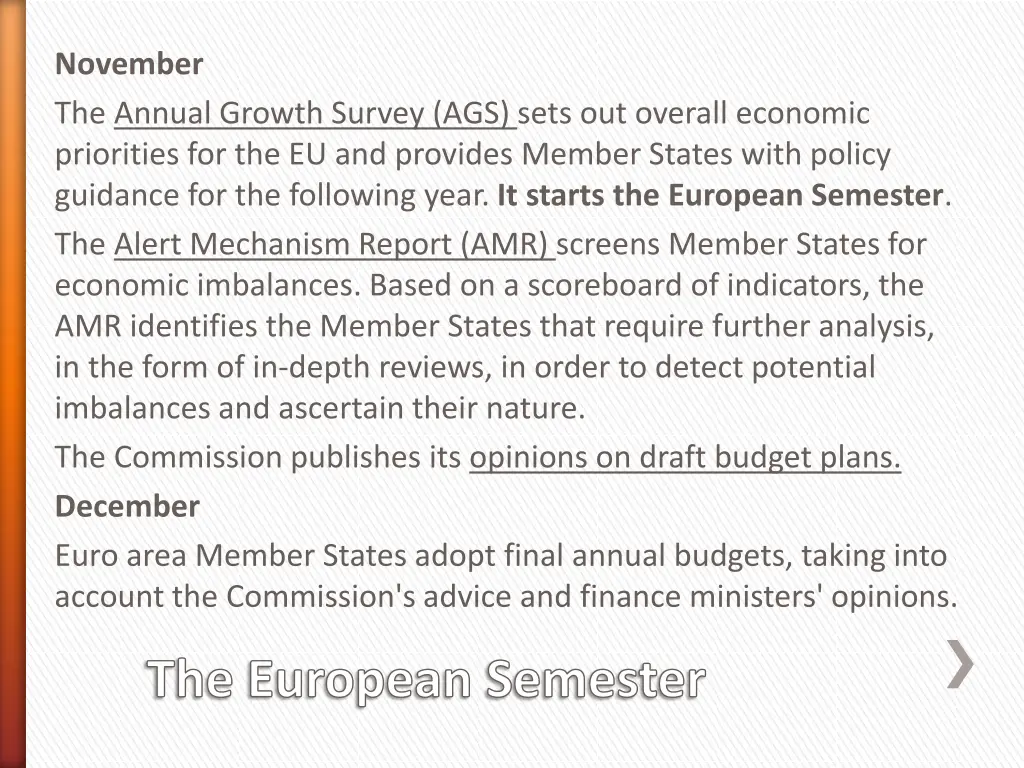 november the annual growth survey ags sets