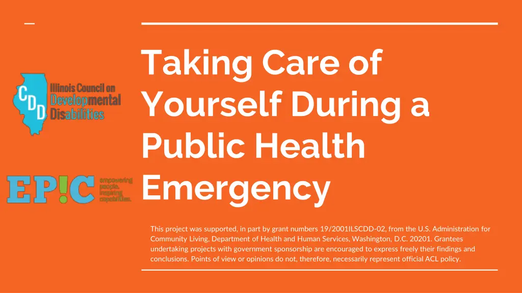 taking care of yourself during a public health