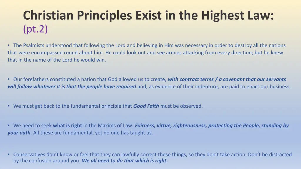 christian principles exist in the highest law pt 2