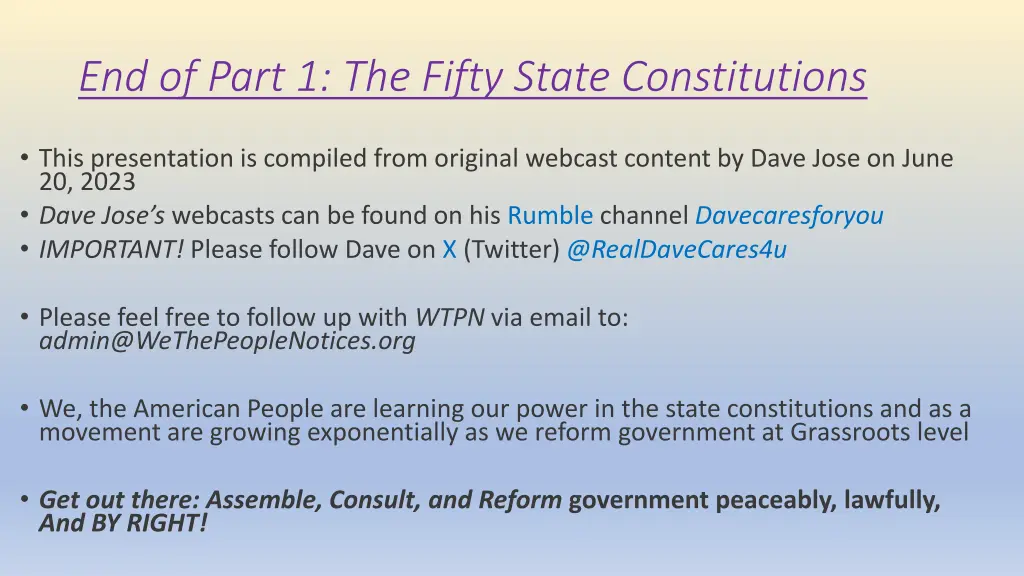 end of part 1 the fifty state constitutions