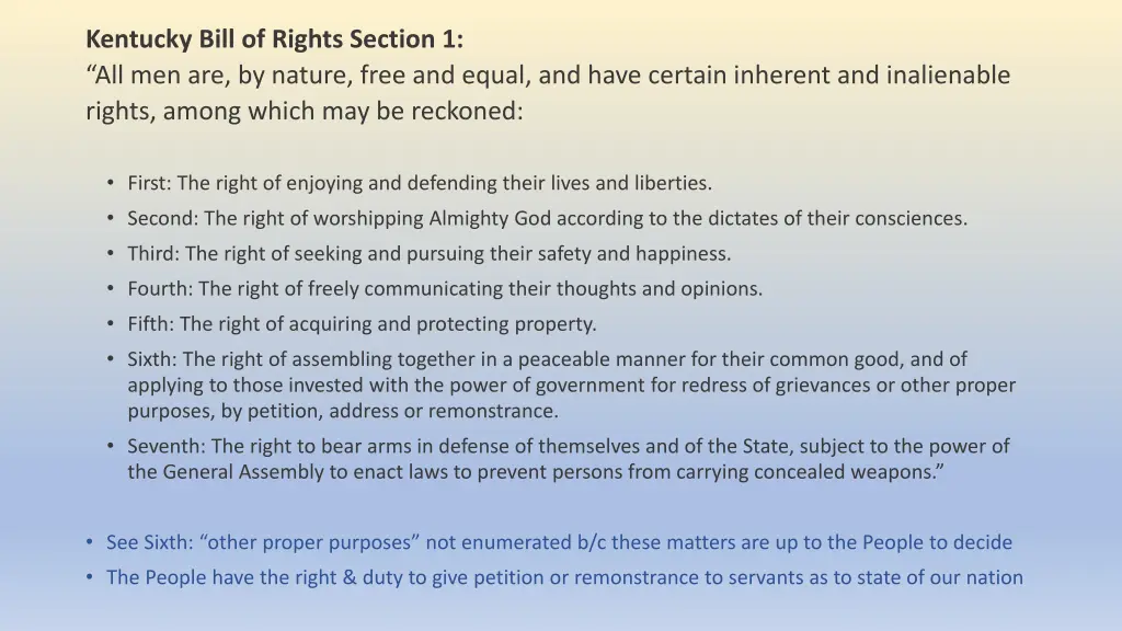 kentucky bill of rights section