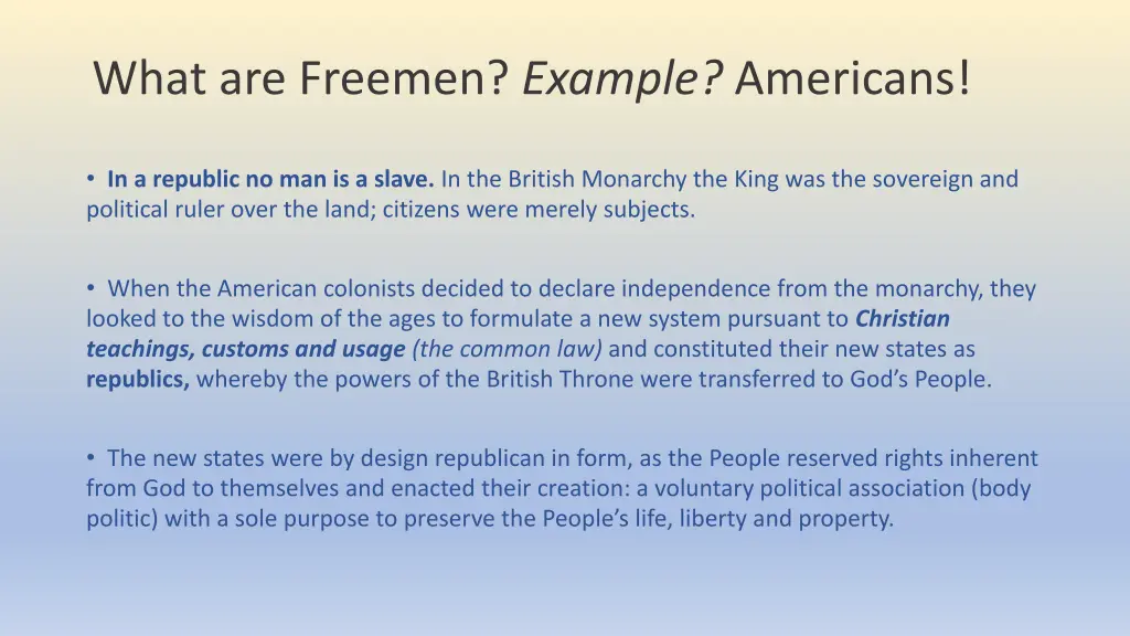 what are freemen example americans