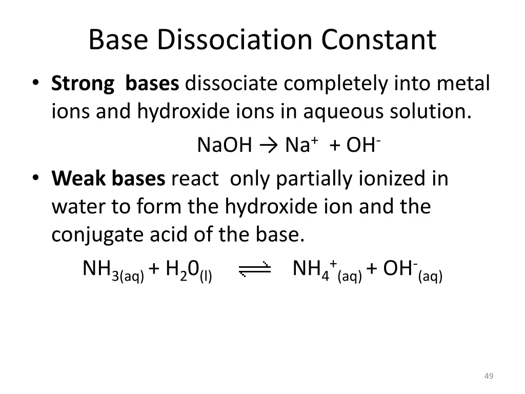 base dissociation constant