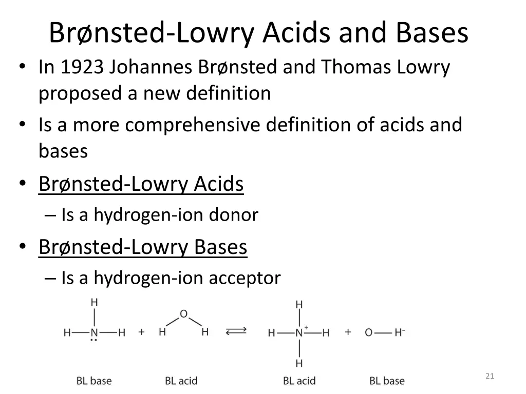 br nsted lowry acids and bases in 1923 johannes