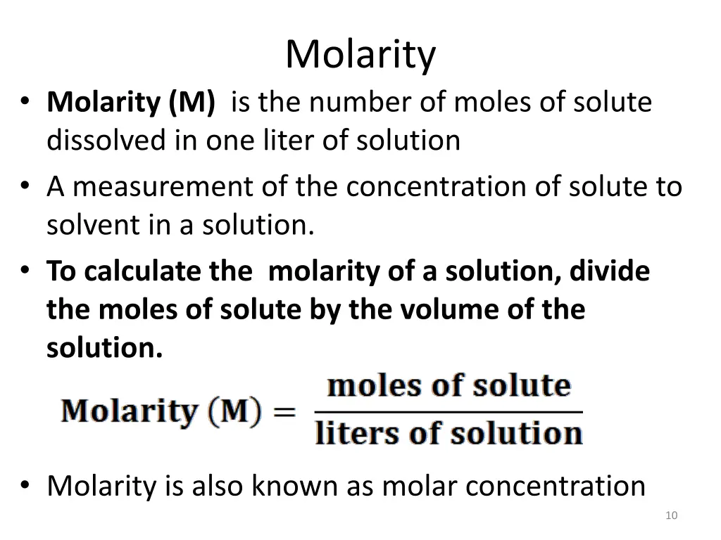 molarity