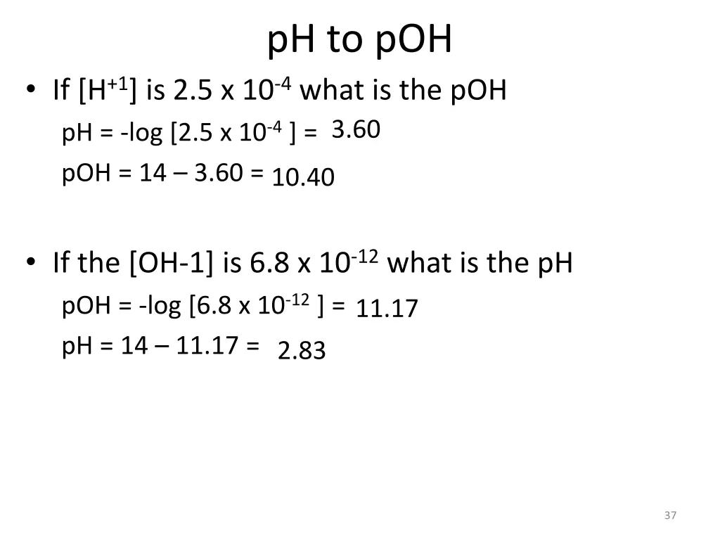 ph to poh