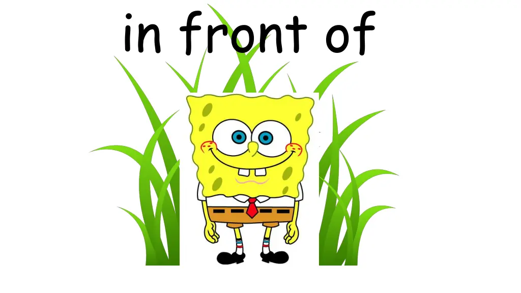 in front of