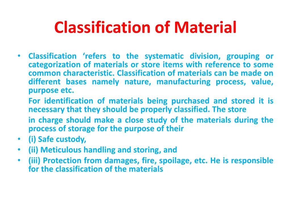 classification of material 1