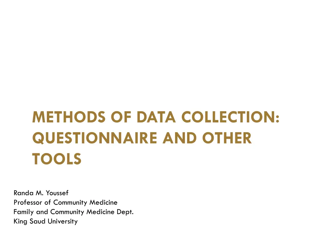 methods of data collection questionnaire