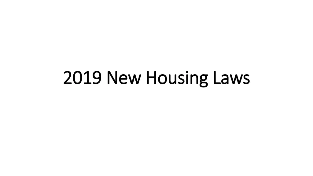 2019 new housing laws 2019 new housing laws