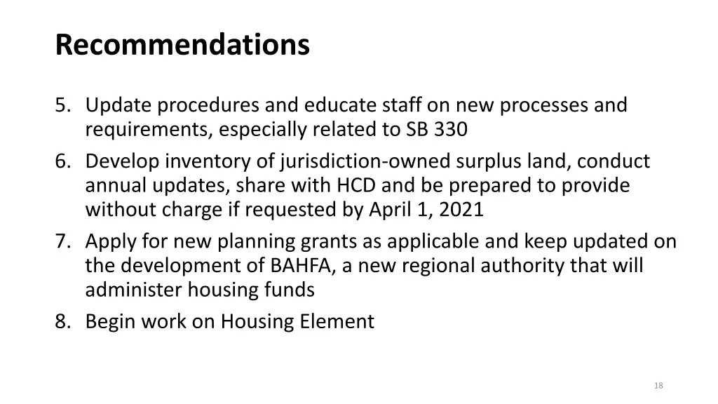 recommendations 1