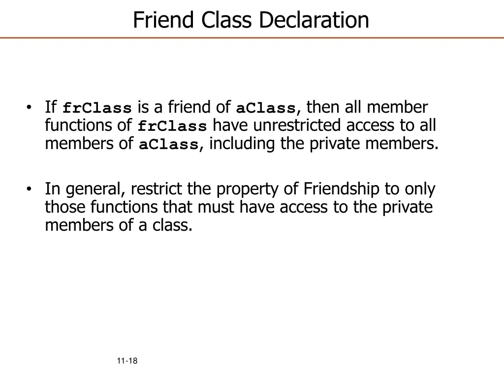 friend class declaration 1