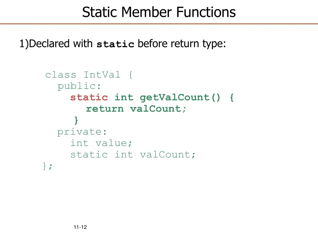static member functions