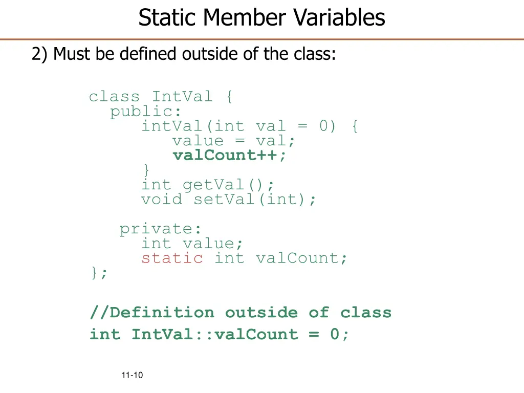 static member variables 1
