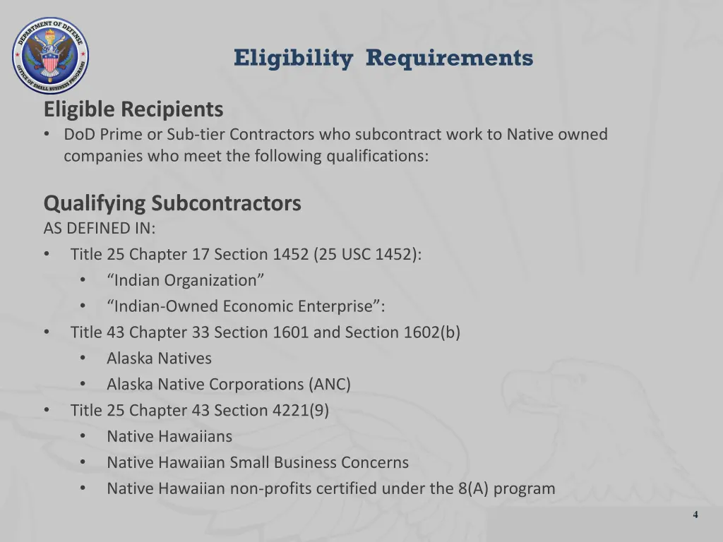 eligibility requirements