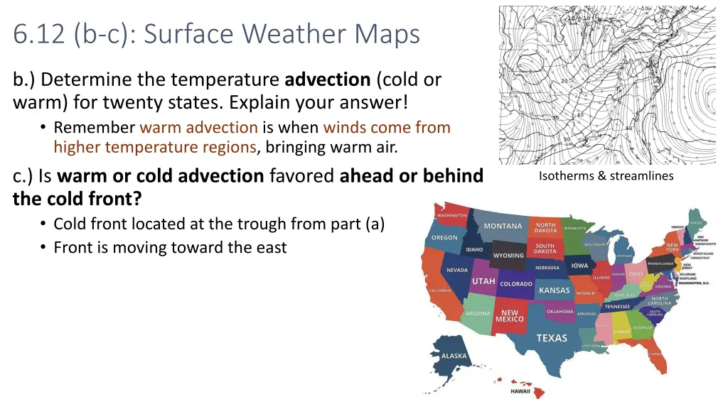 6 12 b c surface weather maps b determine