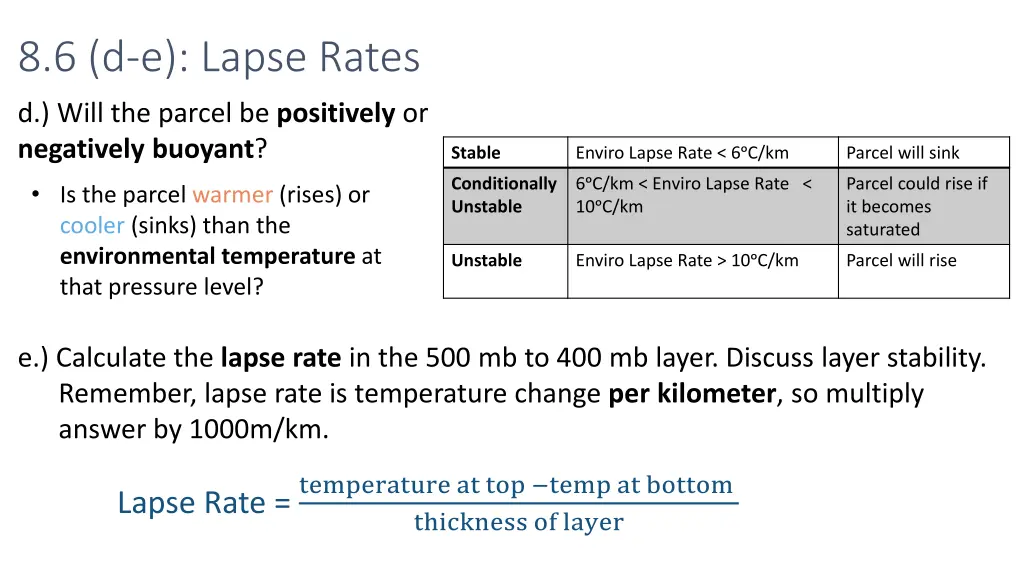 8 6 d e lapse rates