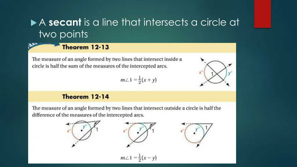 a secant is a line that intersects a circle