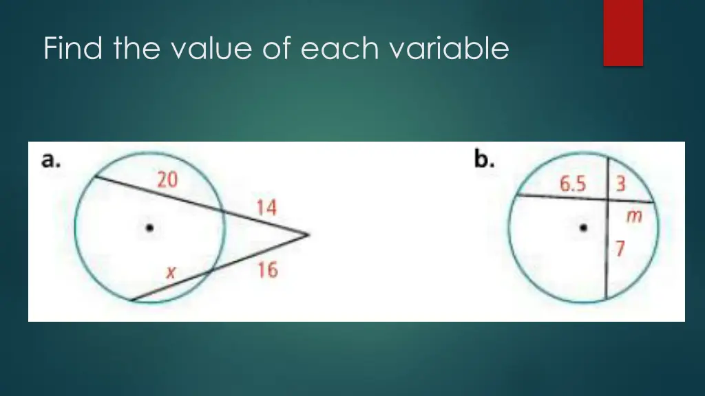 find the value of each variable 1