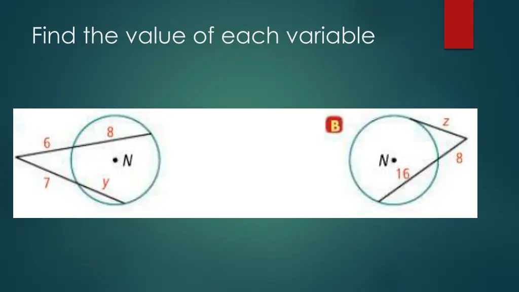 find the value of each variable