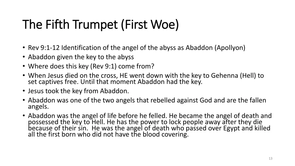 the fifth trumpet first woe the fifth trumpet