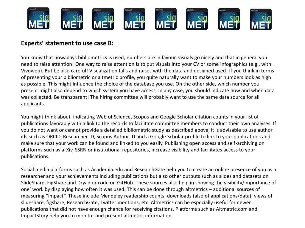 experts statement to use case b