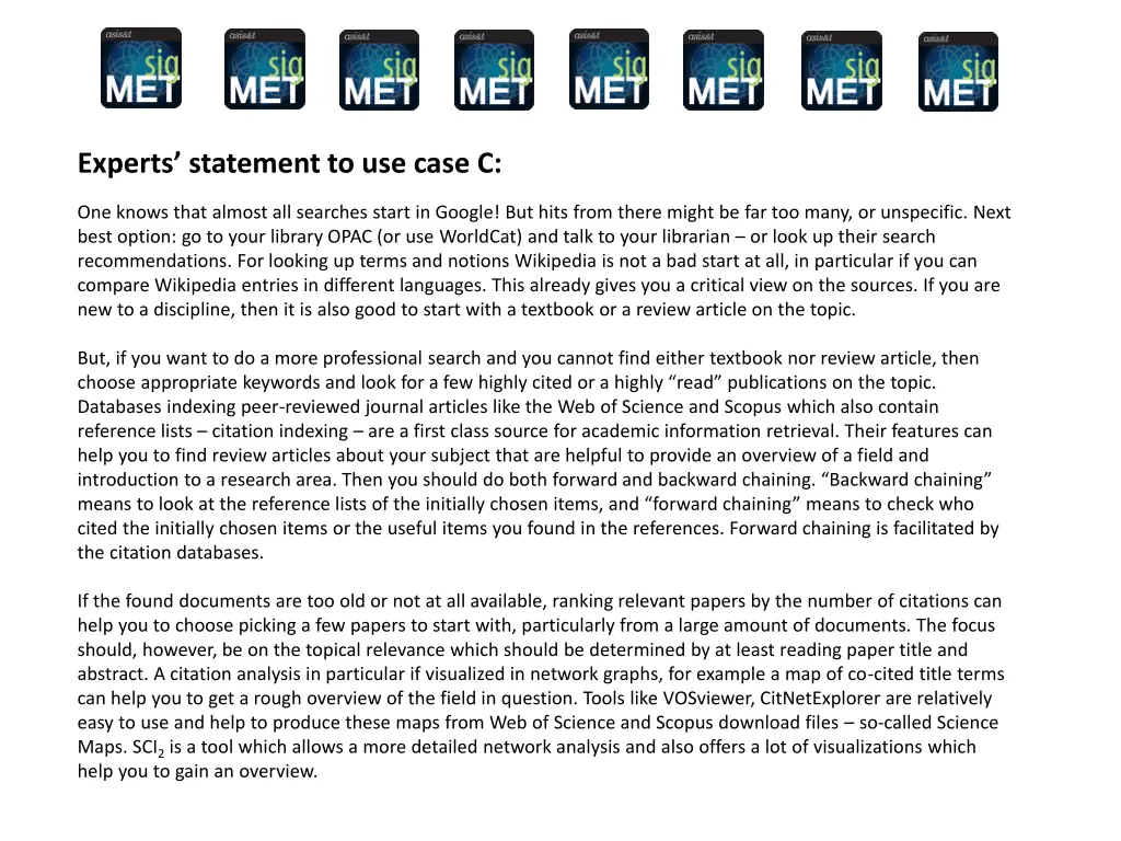 experts statement to use case c