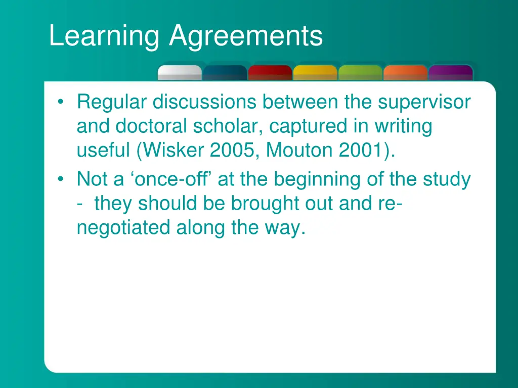 learning agreements