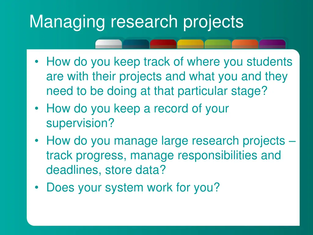 managing research projects