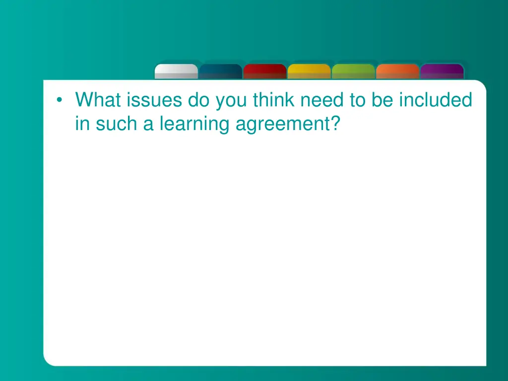 what issues do you think need to be included