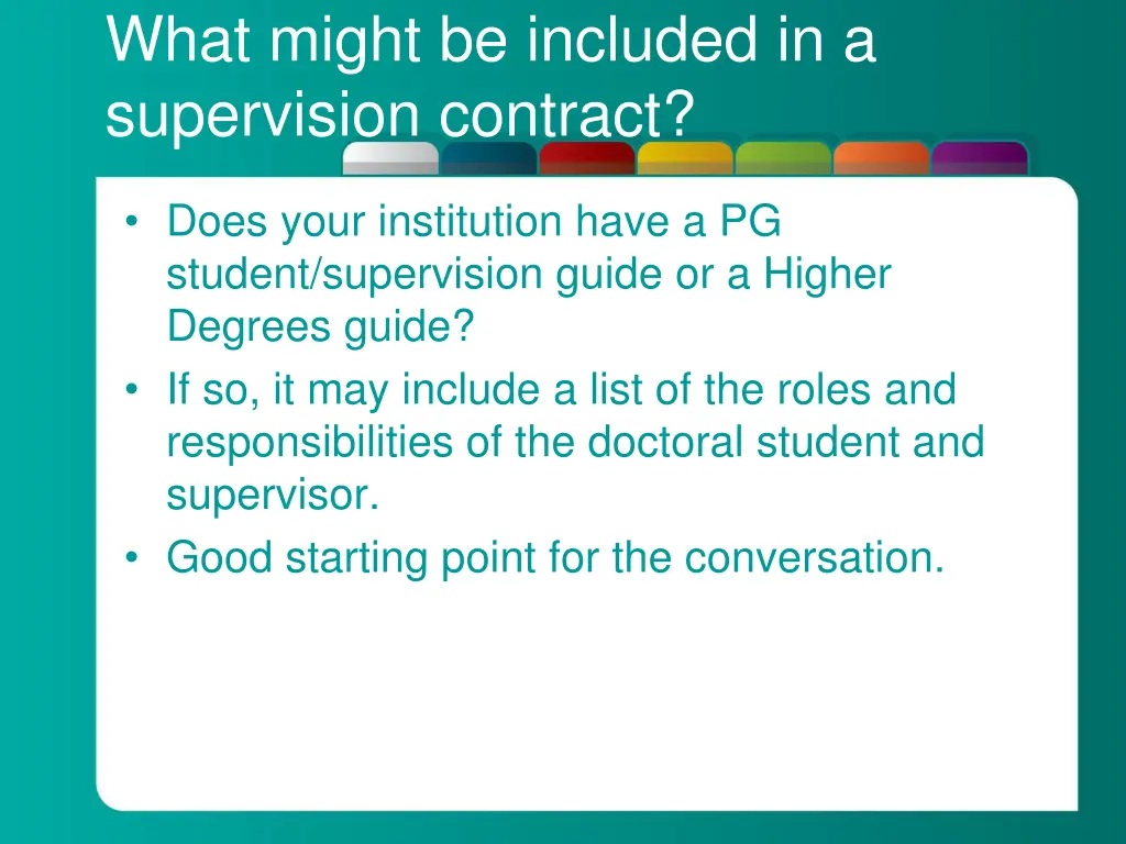 what might be included in a supervision contract