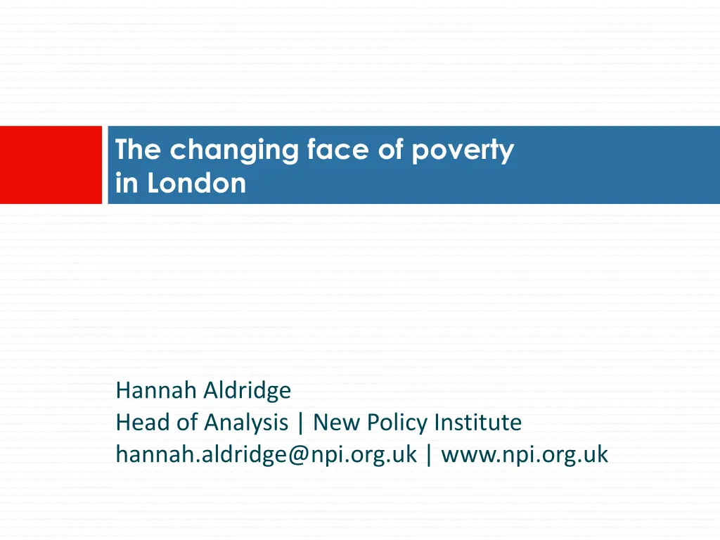 the changing face of poverty in london