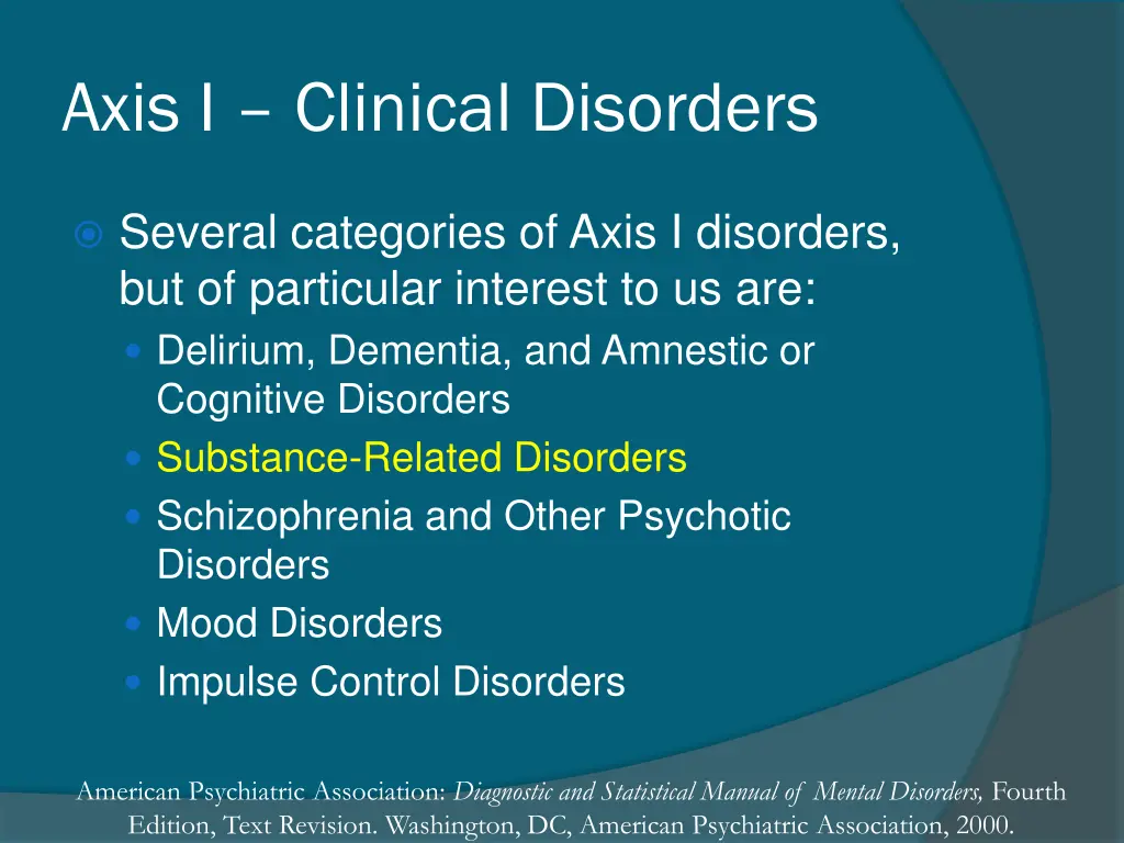 axis i clinical disorders
